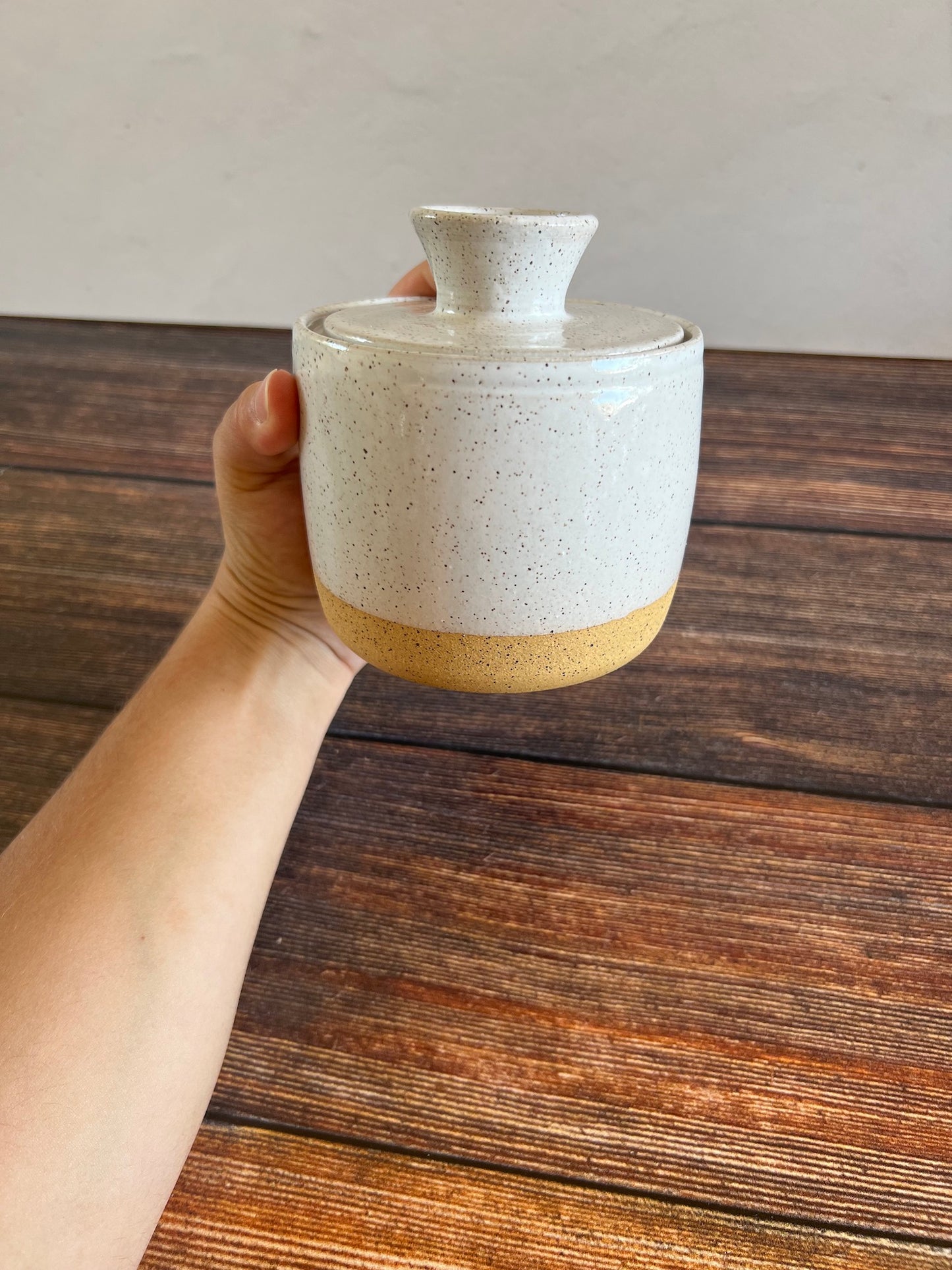 Small White Lidded Jar #1