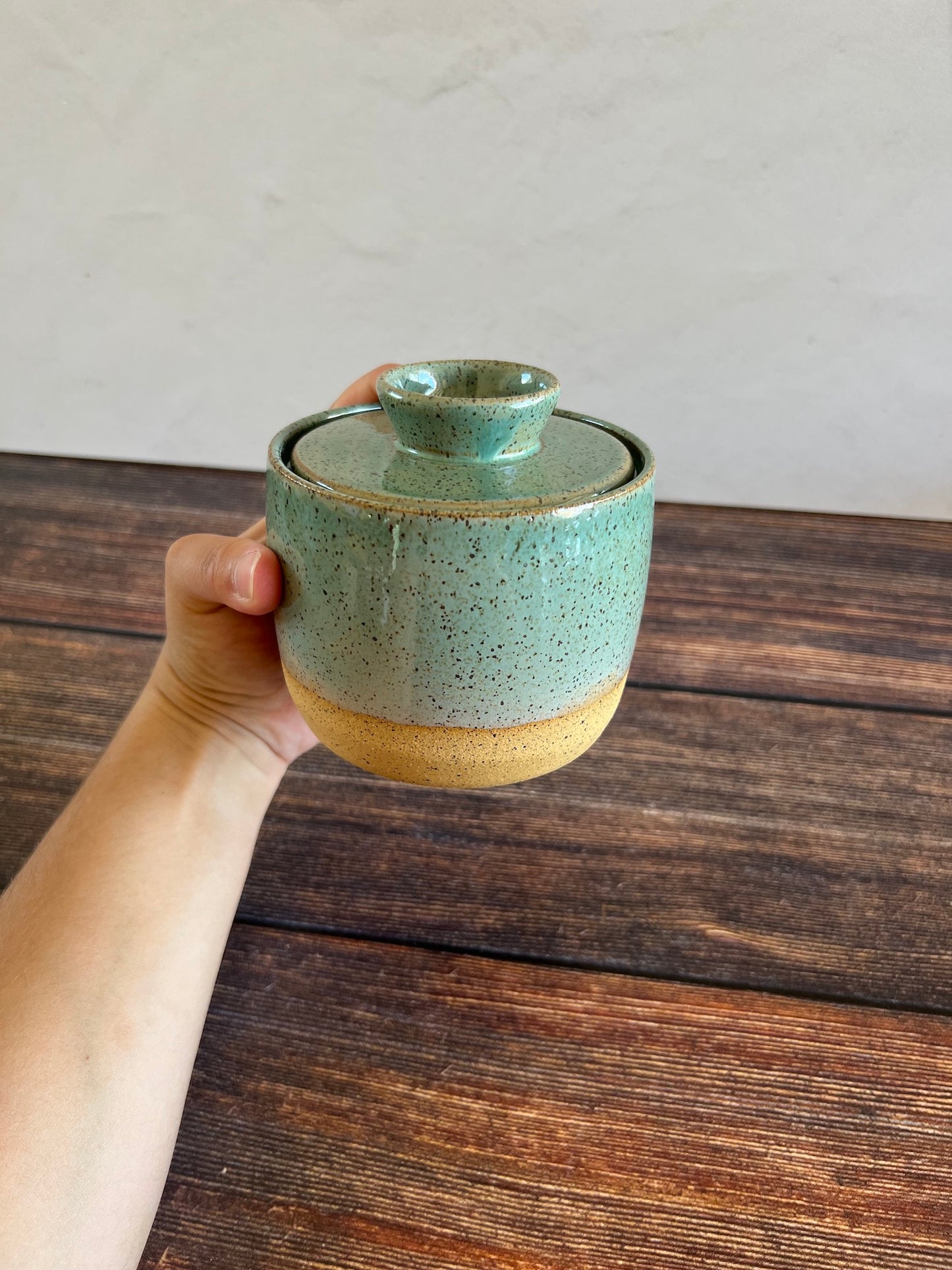 Small Robins Egg Lidded Jar