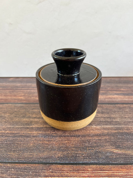 Small Black Lidded Jar