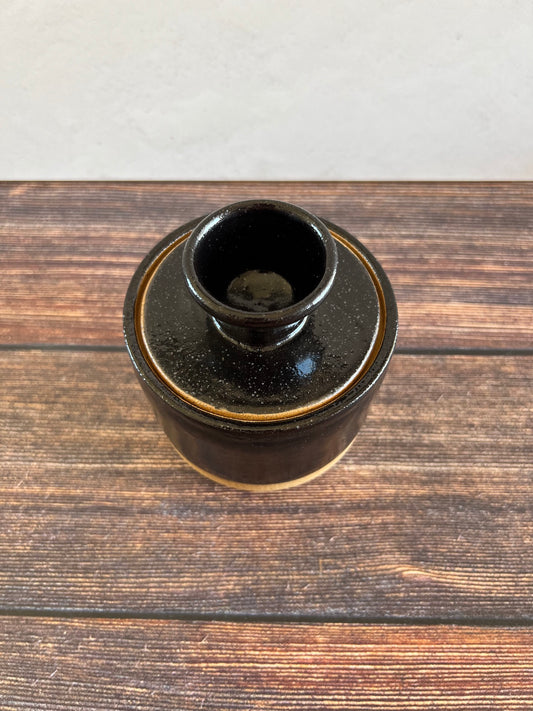 Small Black Lidded Jar