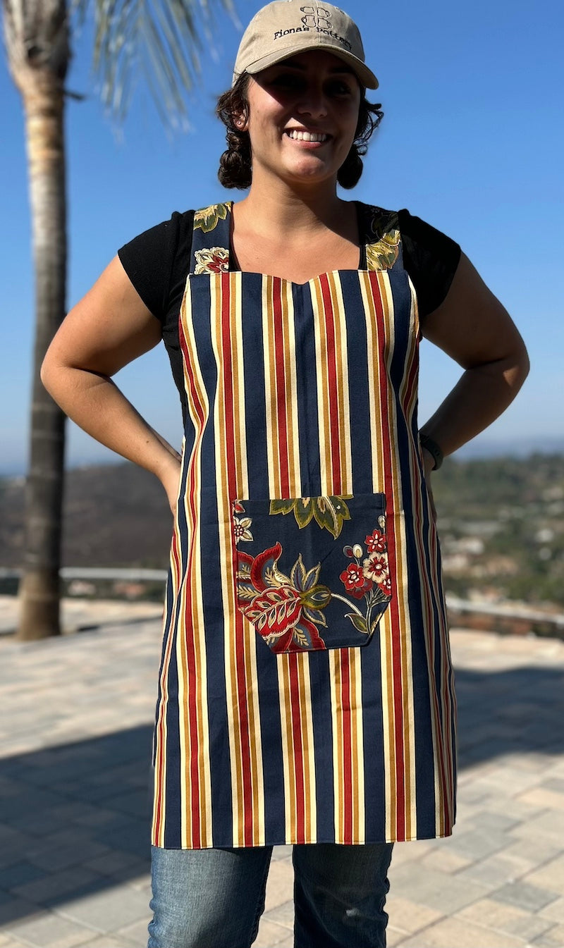 Flowers & Stripes Apron