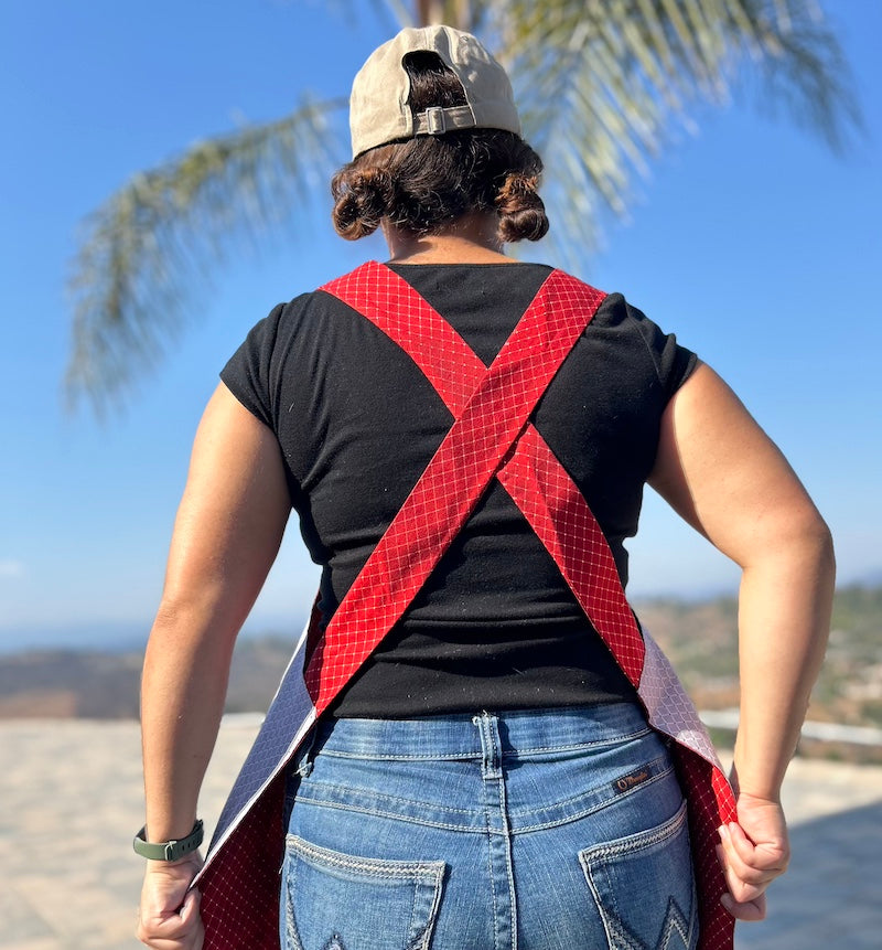 Red & Gray Diamond Apron